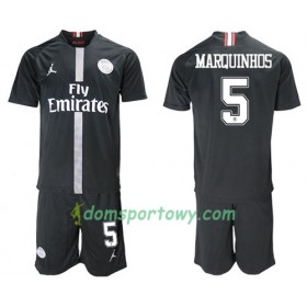 Koszulka Paris Saint-Germain Marquinhos 5 Jodan Czarny Dziecięcy Trzeci Koszulki Piłkarskie 2018-2019 Krótki Rękaw